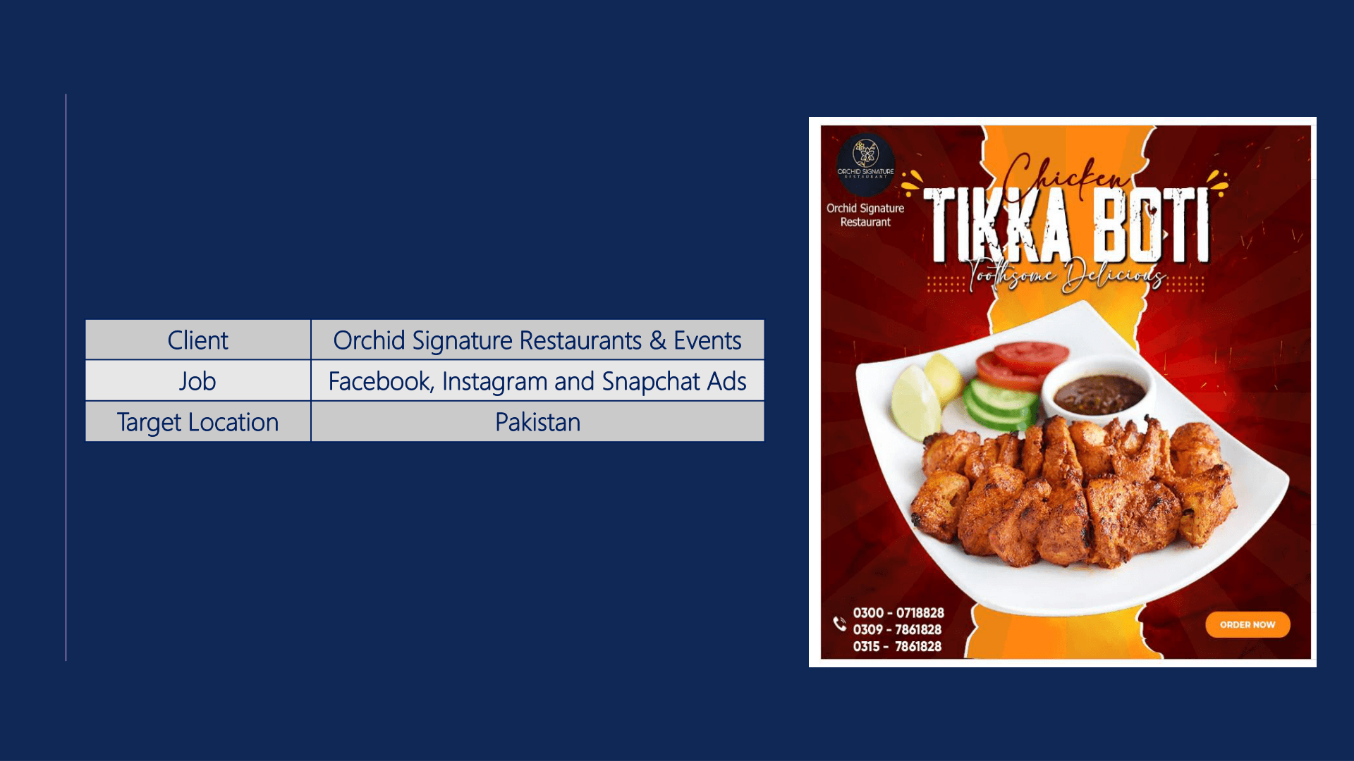 Orchid Signature Tikka Boti Ad